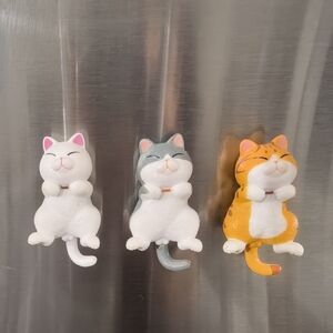 Cat Magnet Set - White, Gray, and Orange